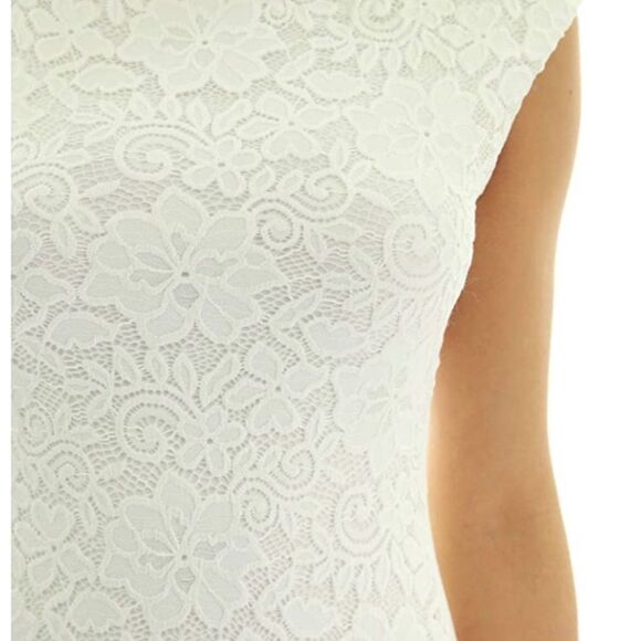 PattyBoutik Lace Overlay Ivory Dress L *NWT* - Picture 14 of 16